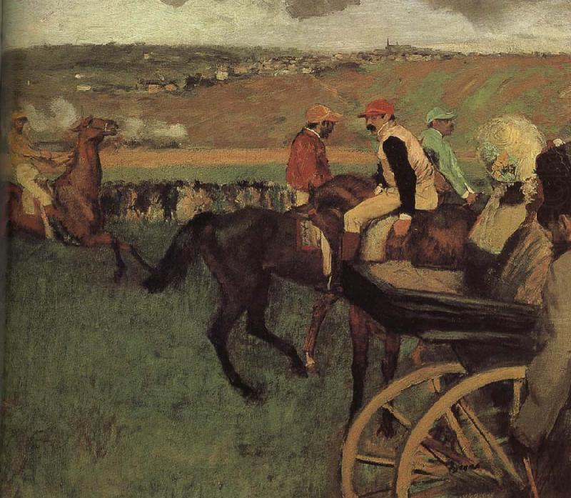 Edgar Degas amateurish caballero on horse-race ground china oil painting image